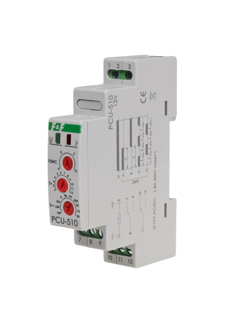 Przekaźnik czasowy styk: 2Z/R 12V AC/DC PCU-510-12V F&F