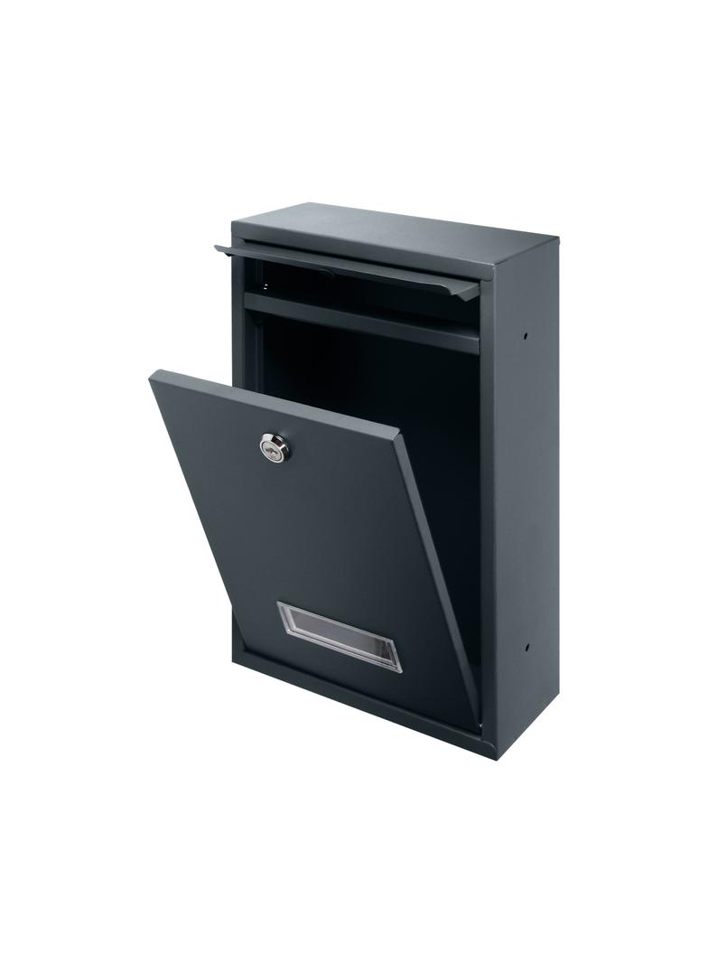 Skrzynka na listy BALI z galwanizowanej stali mała z wizytownikiem antracyt MB-3/A ORNO