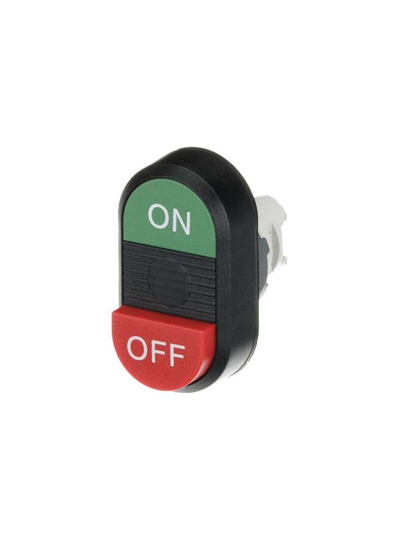 Przycisk podwójny, niepodświetlany ON-OFF czerwone pole MPD14-11B