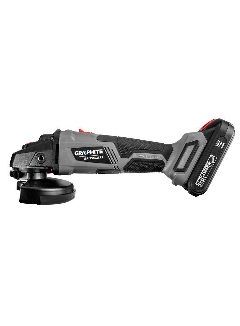 Szlifierka kątowa akumulatorowa bezszczotkowa Energy+ 18V, Li-Ion, tarcza 125mm, bez akumulatora