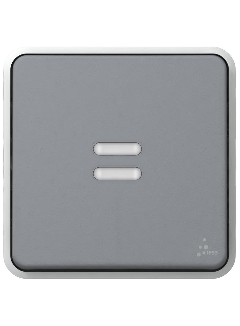 PLEXO55 PRZYCISK JEDNOBIEGUNOWY PODŚWIETLANY SZARY 10A-250V~, Legrand