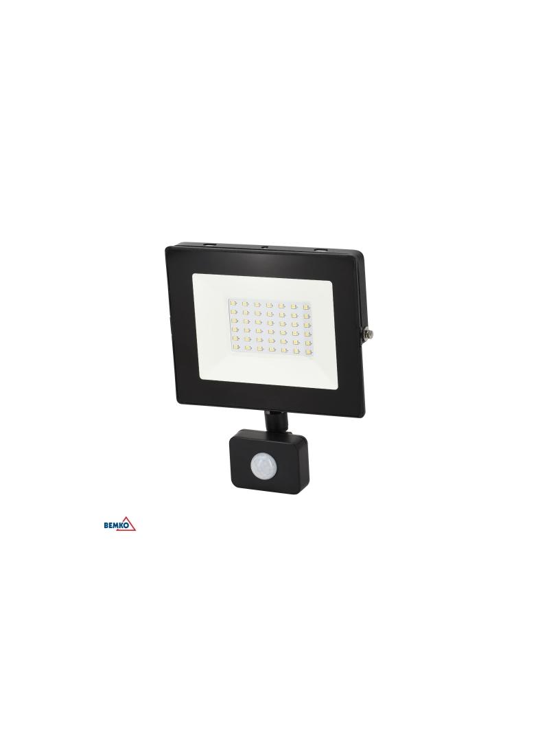 NAŚWIETLACZ LED SMD KASTEL 30W 6000K 2500LM IP65 CZARNY CZ. PIR