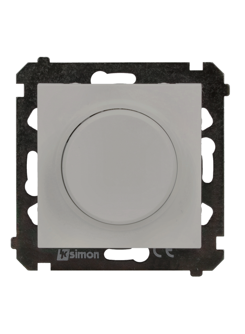 Simon 55 Ściemniacz obrotowy do LED ściemnialnych 230 V (moduł) 2–200 W Jasnoszary TES9L.01/114 KONTAKT