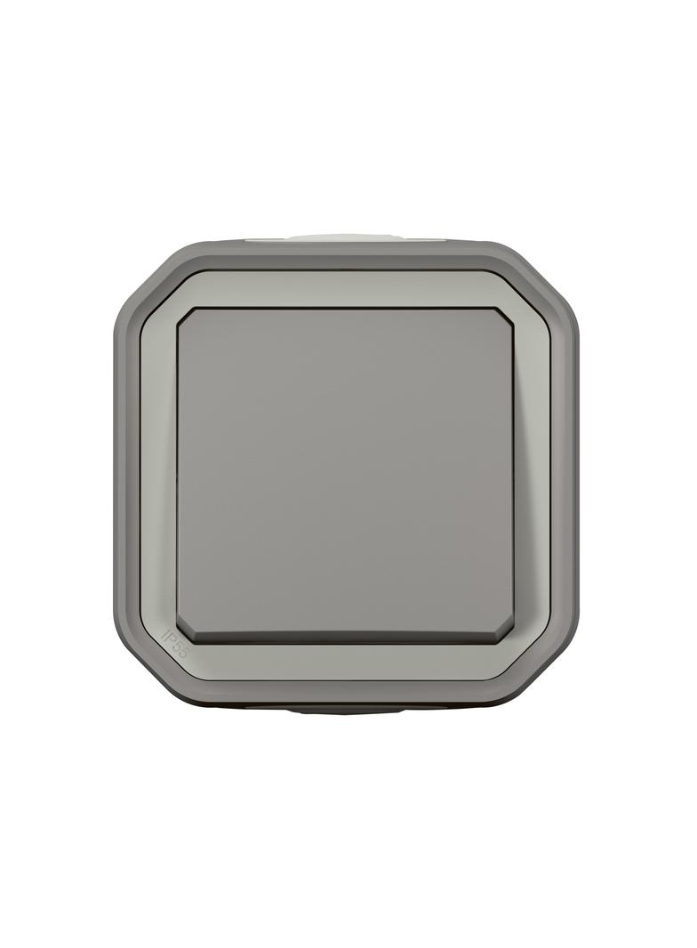PLEXO Przycisk pojedynczy hermetyczny IP55 natynkowy KOMPLET szary  069720L LEGRAND