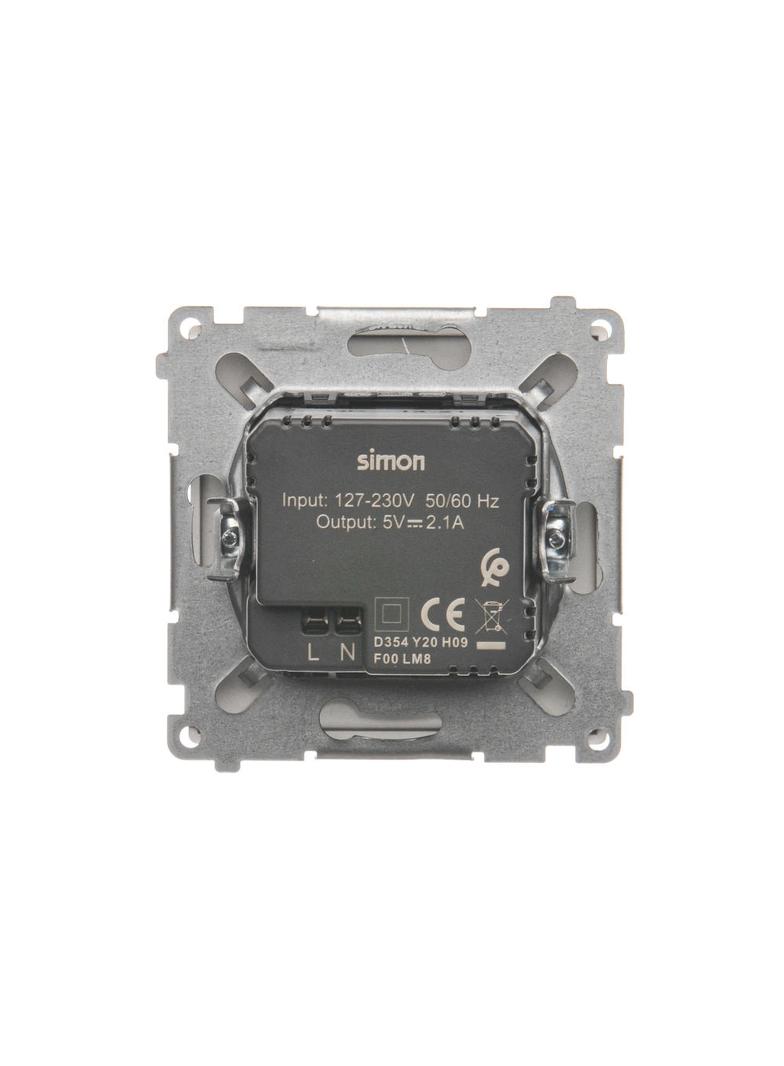 Simon Basic Ładowarka 2 x USB 2.1 A 5V DC 230V satynowy