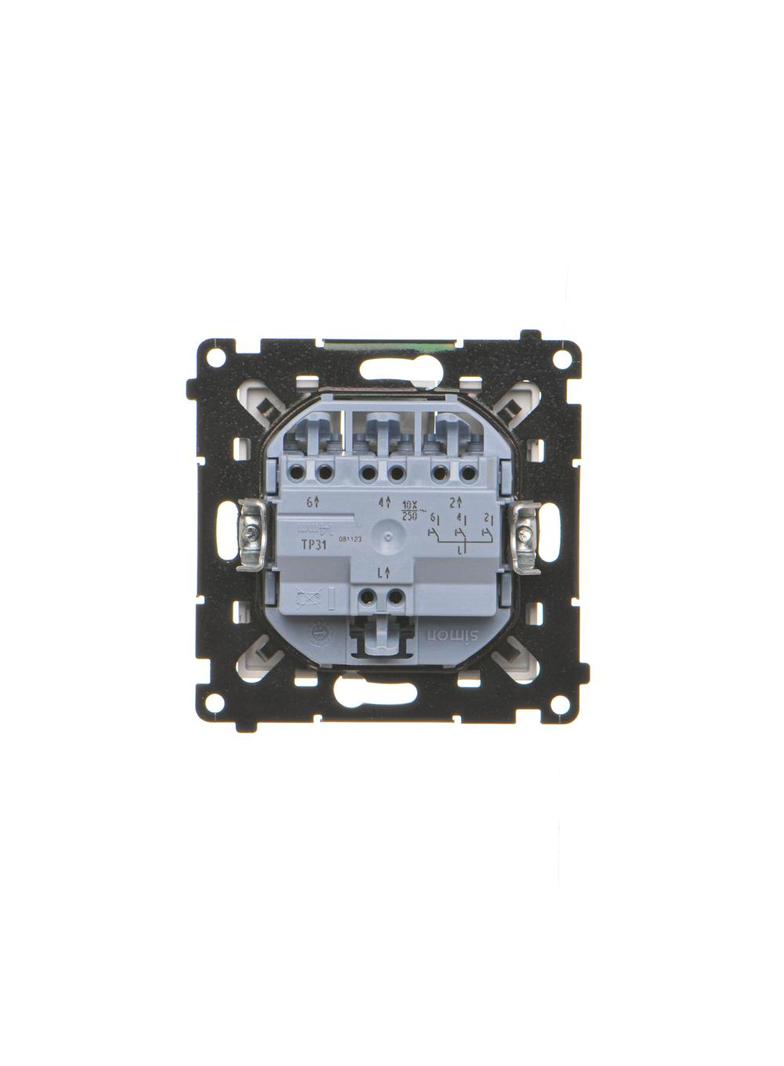 Simon 55 Przycisk zwierny potrójny szybkozłączka Aluminium mat