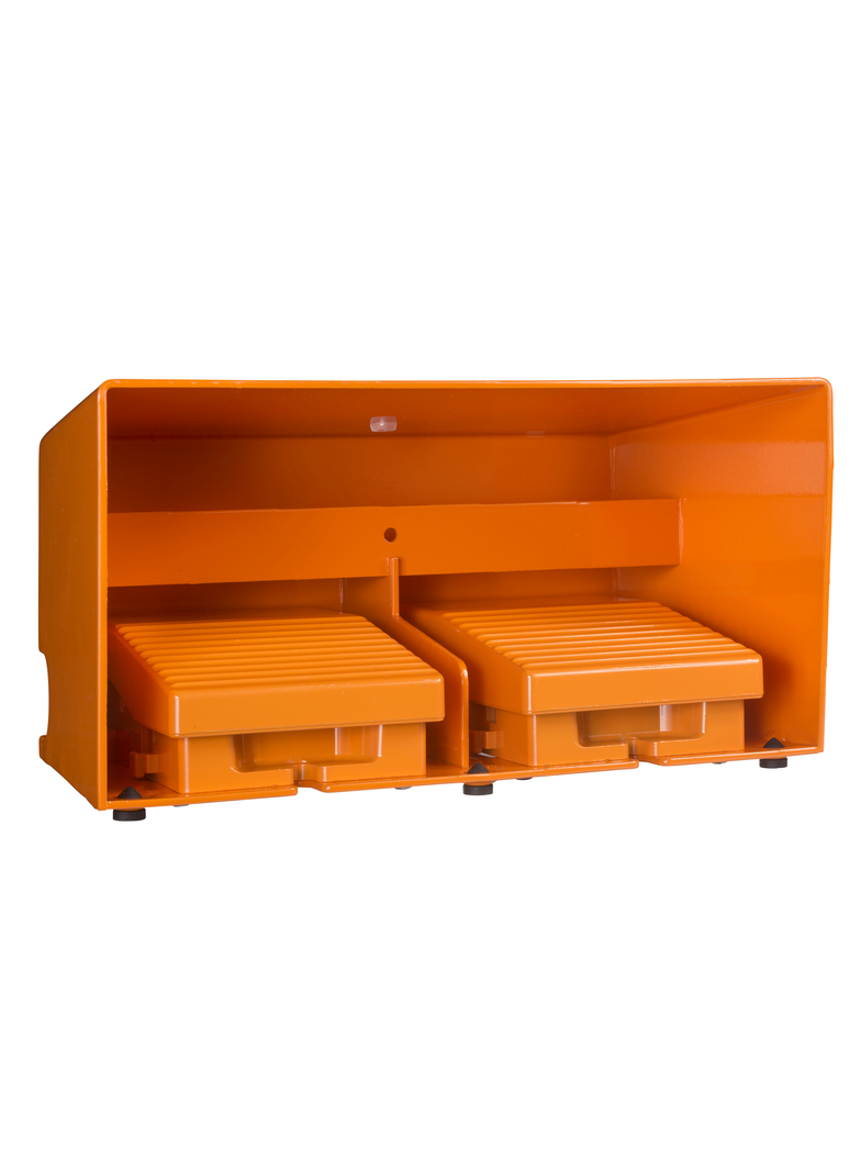 Harmony XPE Łącznik nożny podwójny z osłoną pomarańczowy 4 NC+ 4NO metalowy XPER3110D