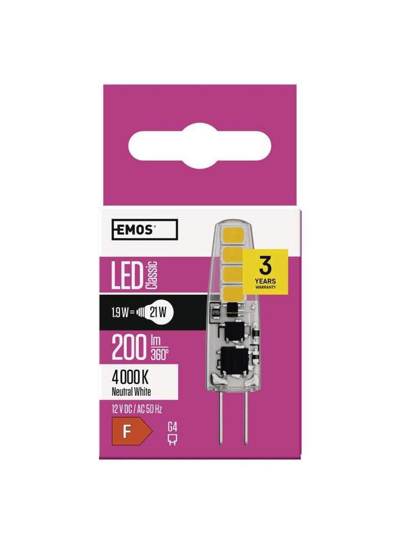 Żarówka LED 2W G4 210lm 4100K CLASSIC ZQ8621 EMOS