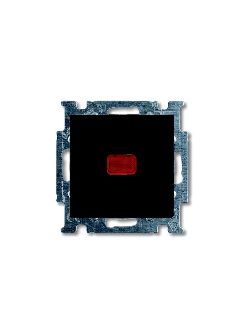 BASIC55 Wyłącznik z klawiszem schodowy z zaciskiem N, Z lampką neonową czarny-chateau