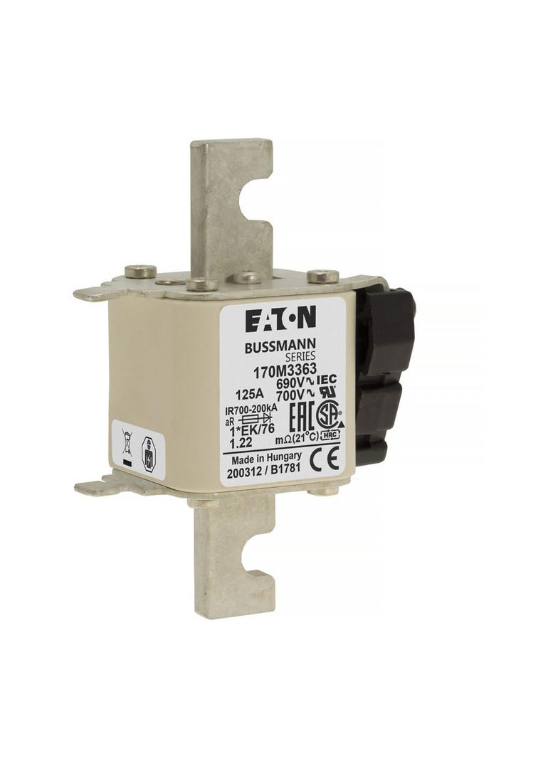 FUSE 125A 690V 1*EK/76 AR UC Wkładka szybka 125A AC 690V rozmiar 1 45x59x102 mm aR, 170M3363 EATON