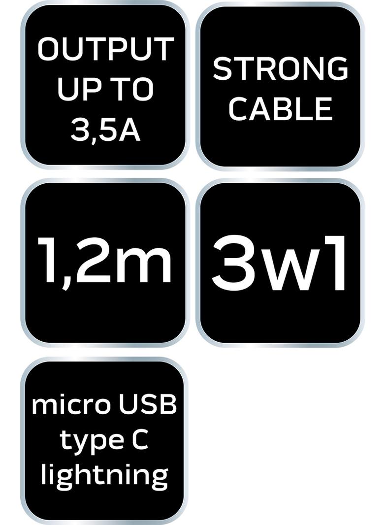 Kabel 3w1, 1,2m