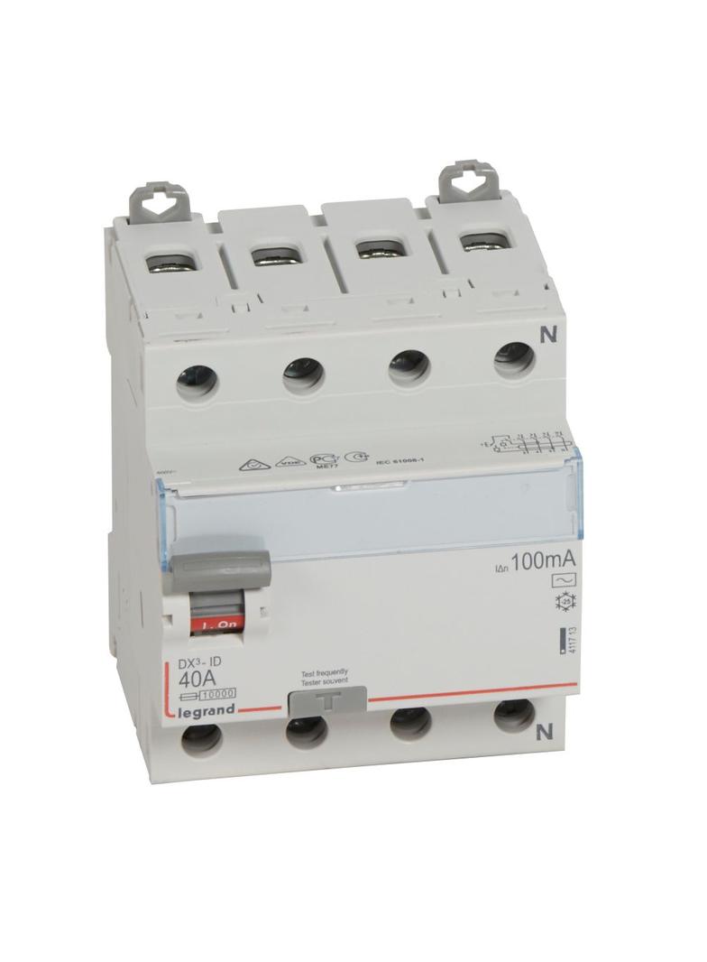 WYŁĄCZNIK RÓŻNICOWOPRĄDOWY P 304 4P 40A 100MA TYP AC SERII DX3, Legrand