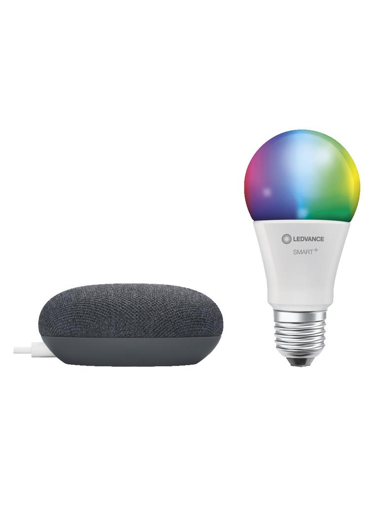 Lampa LED z głośnikiem GOOGLE NEST BK DACH CL A60 RGBW BT KIT