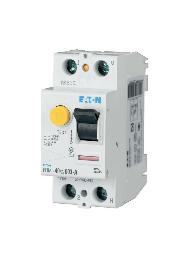 PFIM-25/2/01-A-MW Wyłącznik różnicowoprądowy 10kA 25A 2P 100mA typ A 235425 EATON