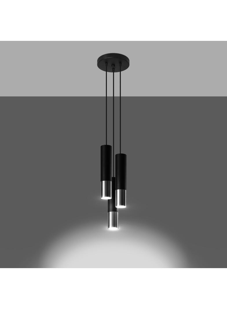 Sollux Lampa wisząca LOOPEZ 3P czarny/chrom SL.0943