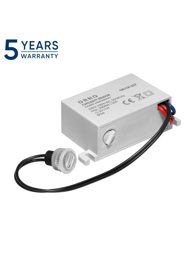 Czujnik zmierzchowy z hermetyczną zewnętrzną sondą IP54 mini 2000W OR-CR-227 ORNO