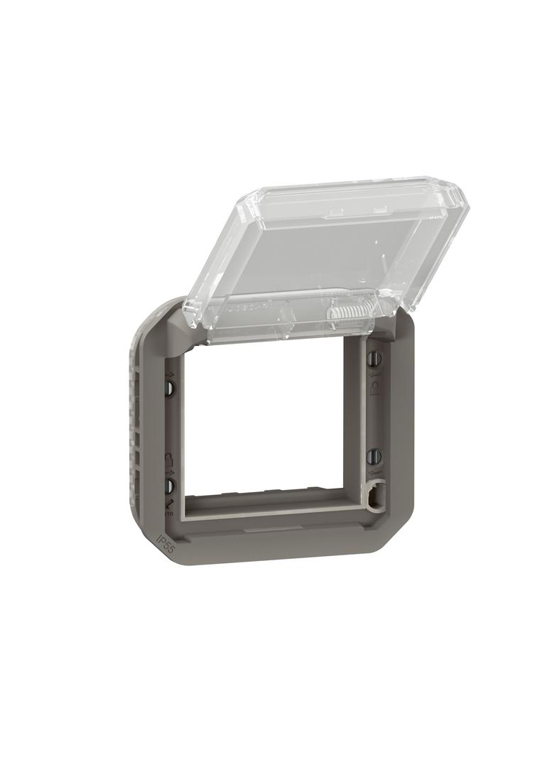 NOWE PLEXO - ADAPTER ARTEOR/MOSAIC Z PRZEZRO. KLAPKĄ MECH. 70,5X70,5MM ANTRACYT