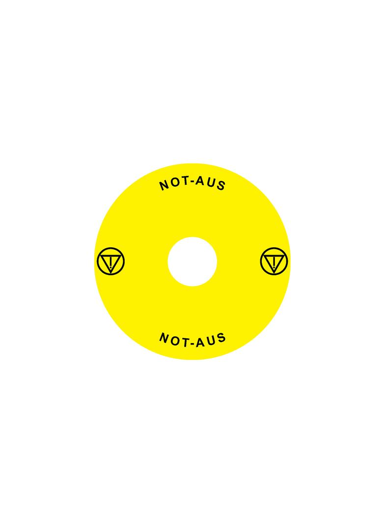 Ex9P1 H S9DE Naklejka wyłącznika awaryjnego do Ex9P1 H średnica 90mm samoprzylepna żółta DE 106812