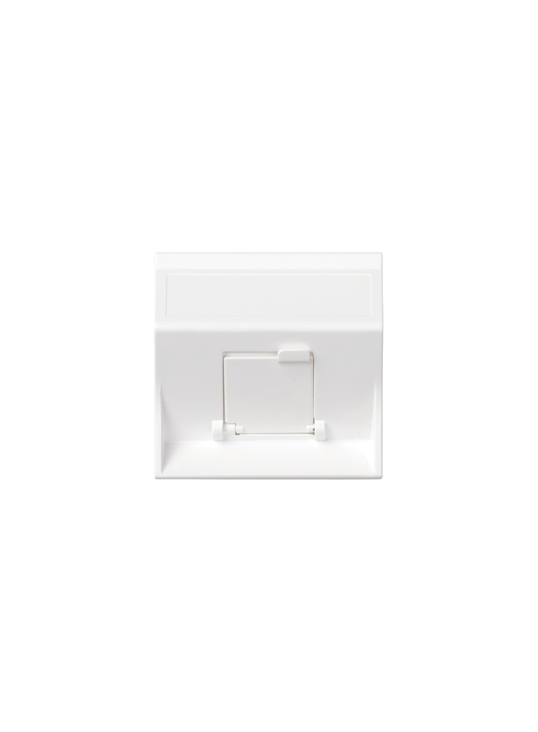 Simon Connect Płytka S500 1x RJ z osłoną skośna do adapterów MD czysta biel