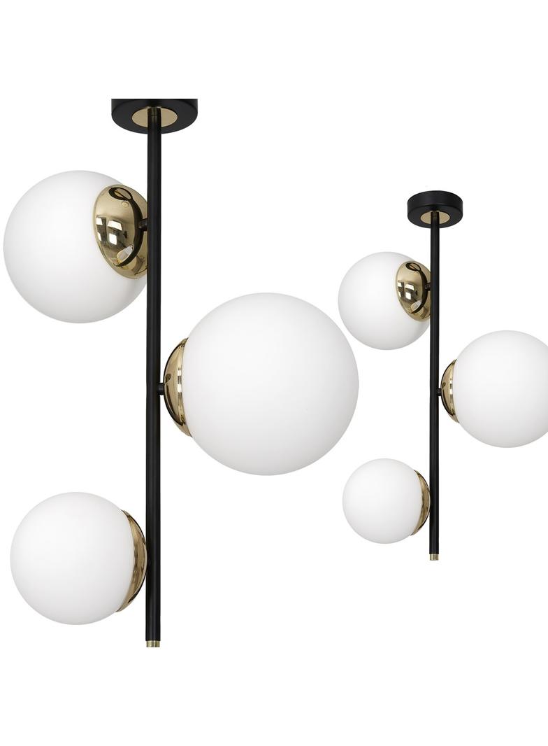 MILAGRO Lampa sufitowa SPARTA BLACK / GOLD 3xE14