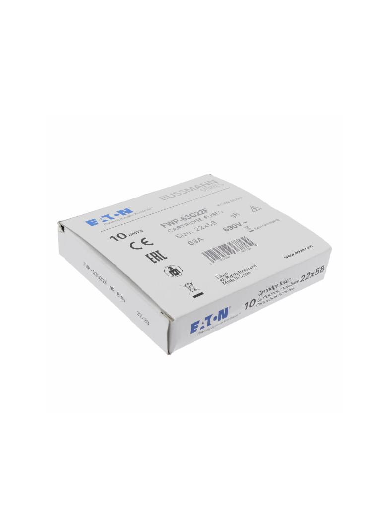 63A 690V AC gR 22X58mm FUSE W/O STRIKER Wkładka szybka 63A AC 690V 22x58 gR IEC UL FWP-63G22F EATON