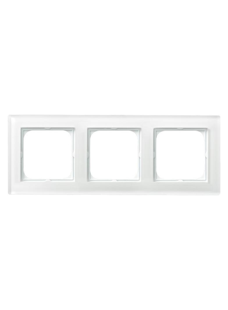 SONATA Ramka potrójna - kolor białe szkło R-3RG/31