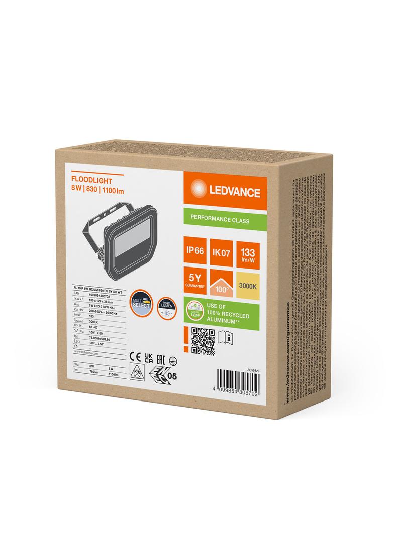 Naświetlacz LED FLOODLIGHT PFM G4 8W/6W 1133lm/W 3000K Biały LEDVANCE