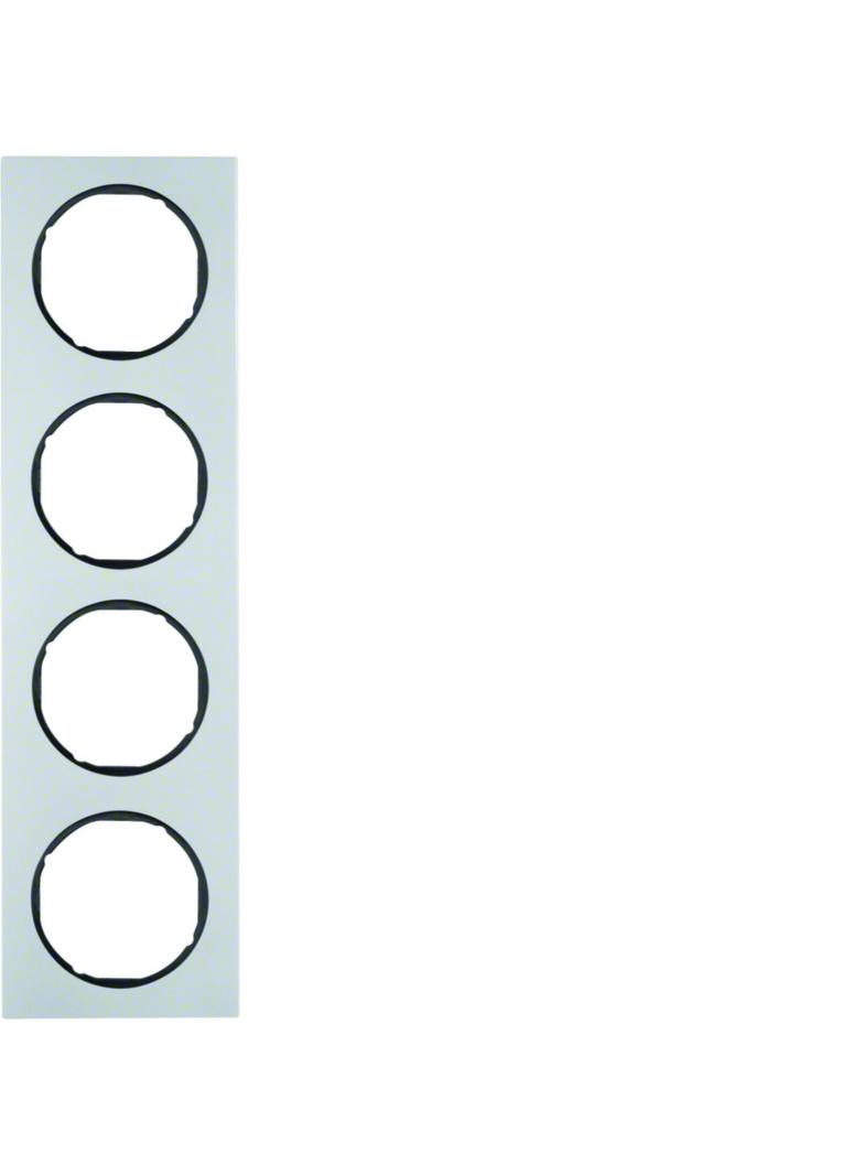 BERKER R.3 Ramka poczwórna aluminium/czarny 10142284 HAGER