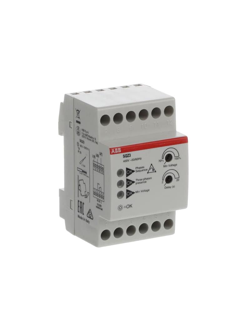 SQZ3 przekaźnik monitorujący zaniki i kolejność faz L1,L2,L3=400VAC