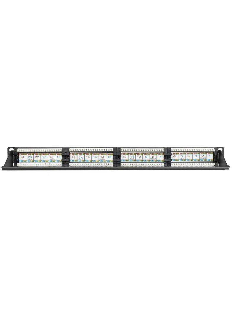 Panel kat. 6 19" 1U 24xRJ45 UTP czarny