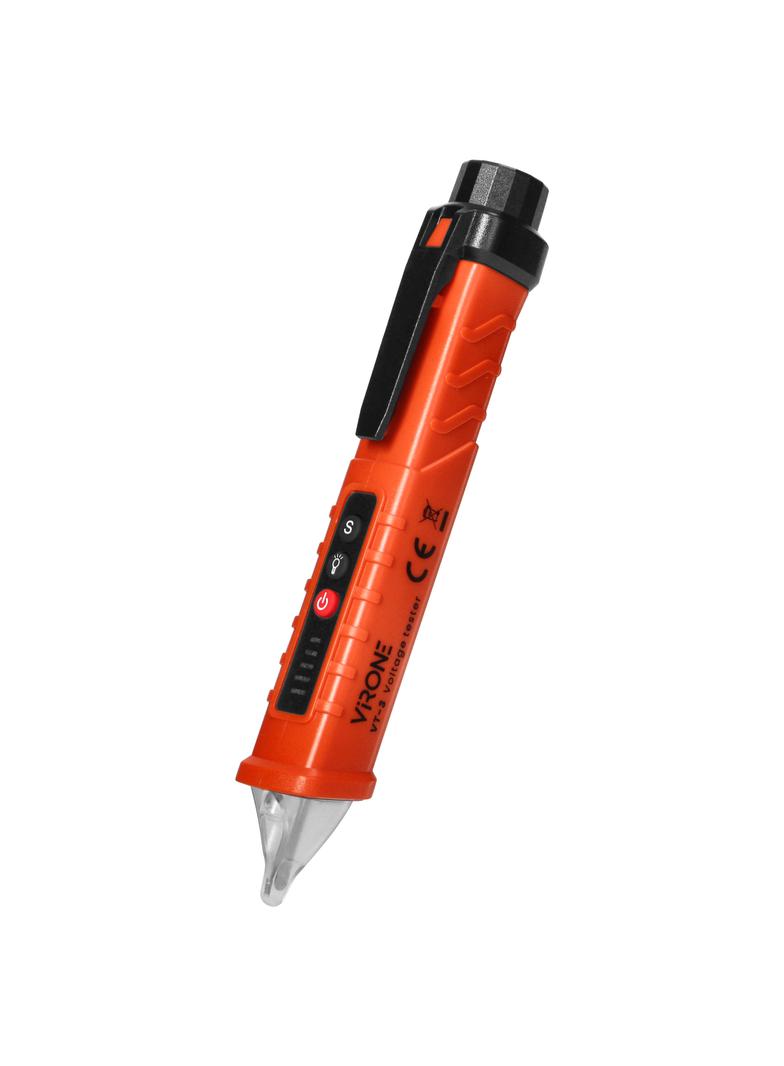 Indukcyjny tester napięcia 12-1000 V AC/DC latarka pomarańczowy VT-3 ORNO
