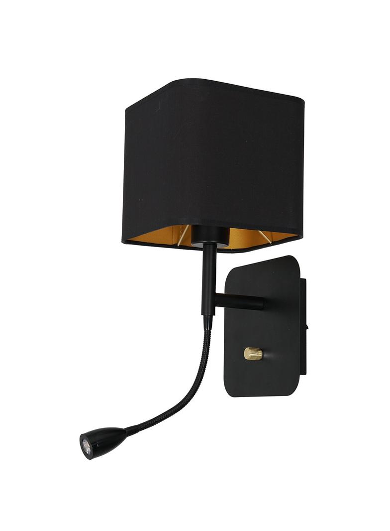 Milagro kinkiet Napoli E27 + LED 1W 90lm 4000K czarno/złoty ML6366
