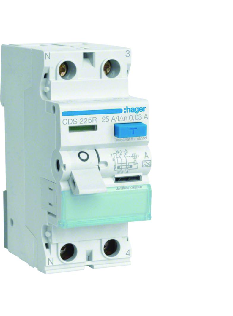 RCCB Wyłącznik różnicowoprądowy 1P+N 25A/30mA Typ A QuickConnect lewy N