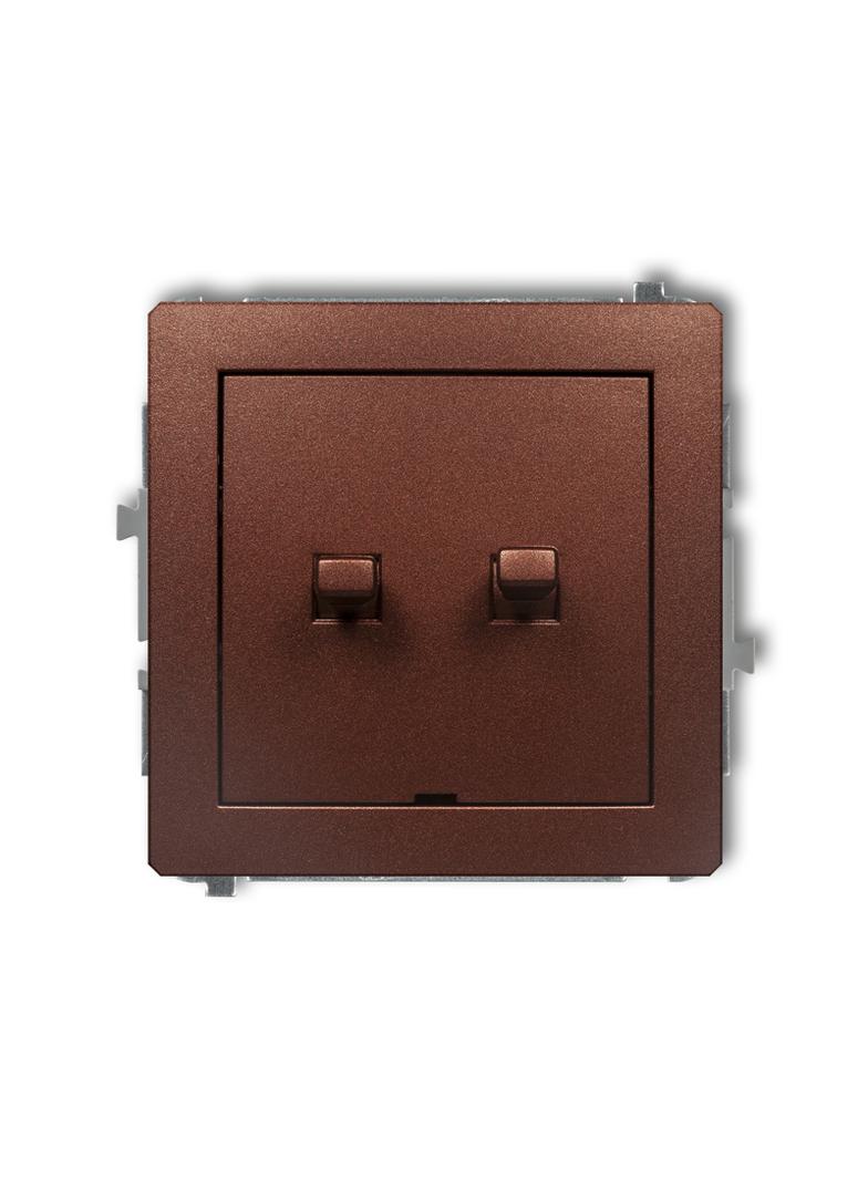 DECO Mechanizm łącznika jednobiegunowego ze schodowym w stylu amerykańskim (dwa klawisze bez piktogr