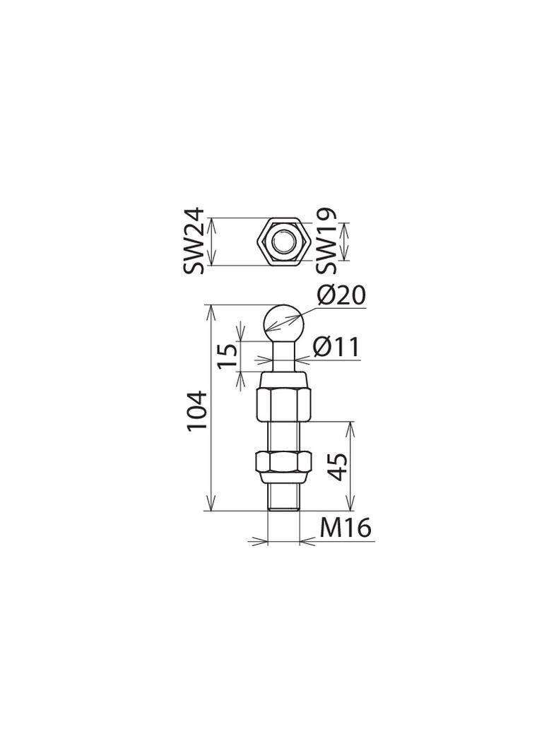 Punkt mocowania kulowy fi 20 mm prosty
