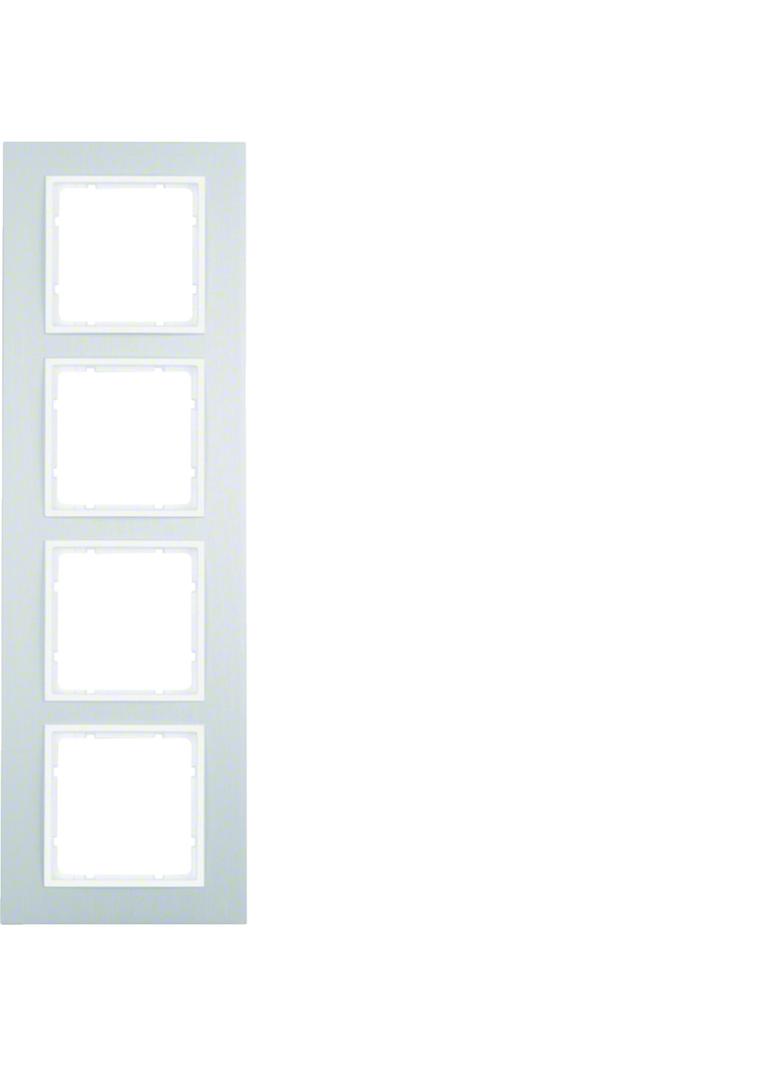 BERKER B.7 Ramka poczwórna aluminium/biała mat 10146914 HAGER