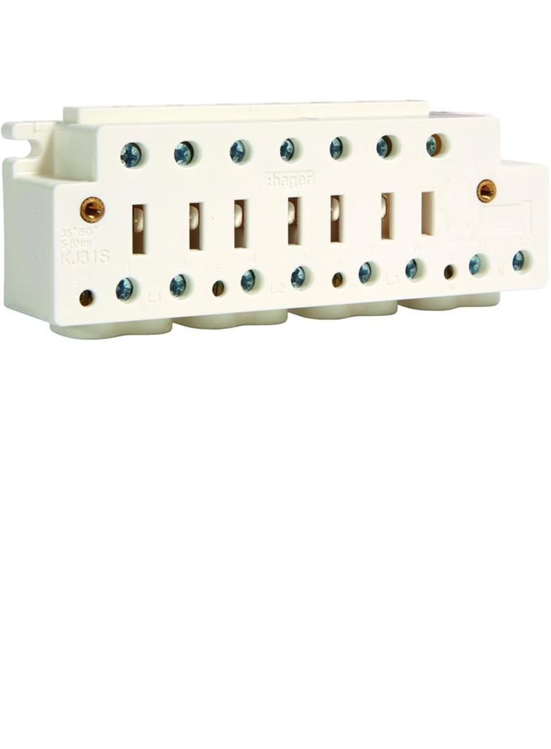 Listwa zaciskowa licznikowa 100A 3+N bez pokrywy KJ31 HAGER