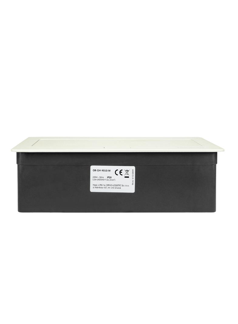 NOEN Kaseta meblowa wpuszczana w blat ze zintegrowaną ramką PCV na gniazda modułowe 3 x 45x45mm lub OR-GM-9010/W ORNO