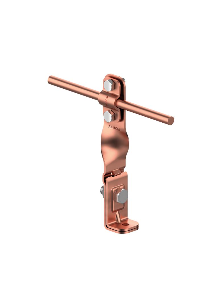 Uchw.na blachę kraw.kąt.-skręc.,Z-śruba H=14,5cm/CU/