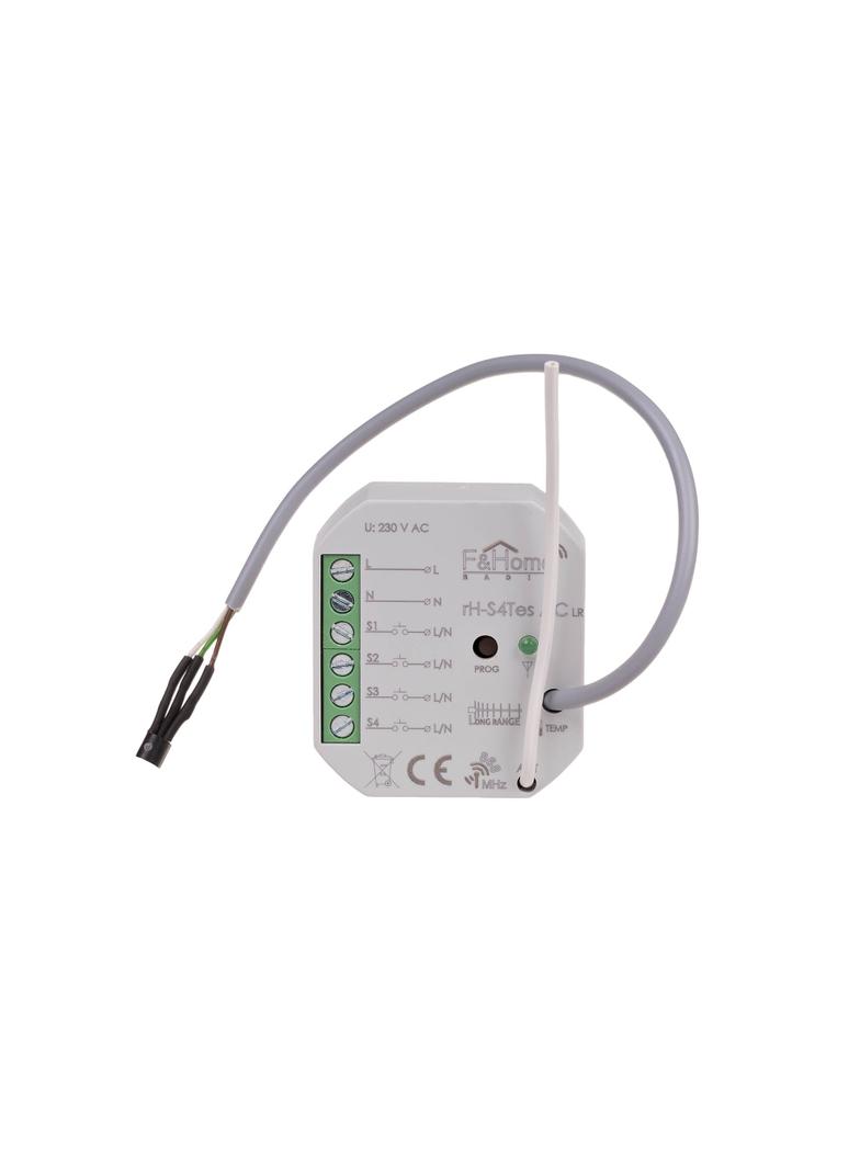 Moduł radiowy 4 wejścia zewn. pomiar temperatury zasilanie AC - Long range rH-S4Tes-AC-LR F&F