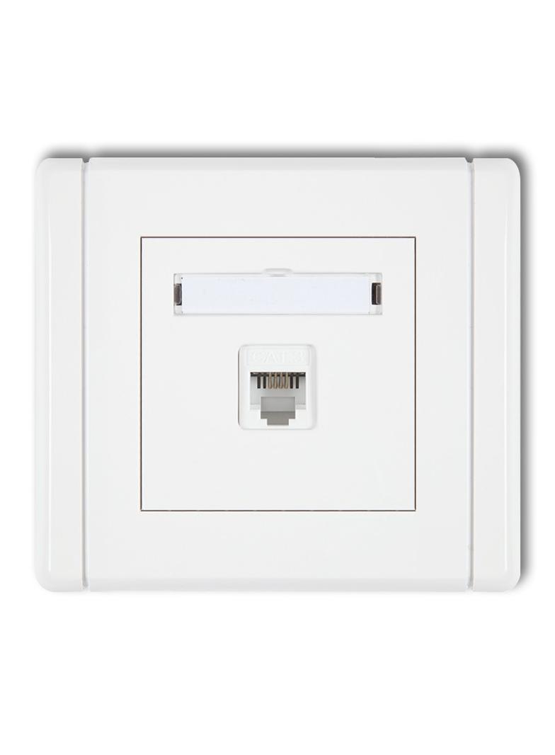 FLEXI Gniazdo telefoniczne pojedyncze 1xRJ11, 4-stykowe, beznarzędziowe biały