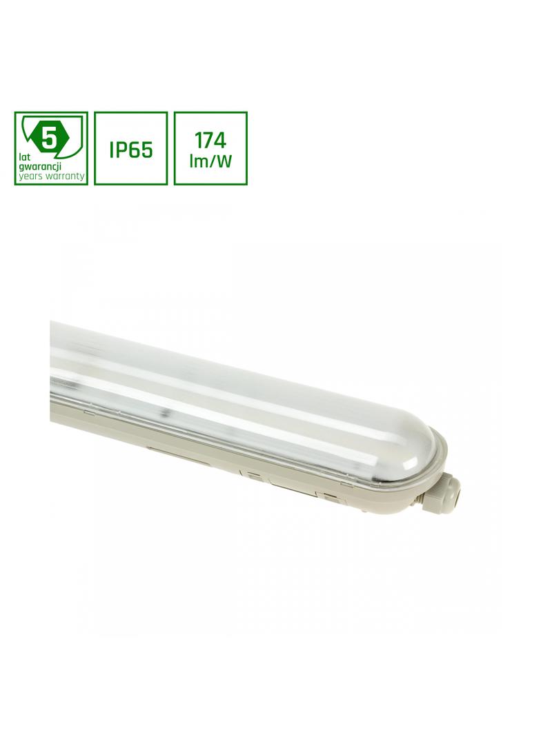 LIMEA GIGANT HERMETYK 1200mm 38W CW 230V 120st IP65 IK10 1190x72x70mm SZARY 5 lat gw.