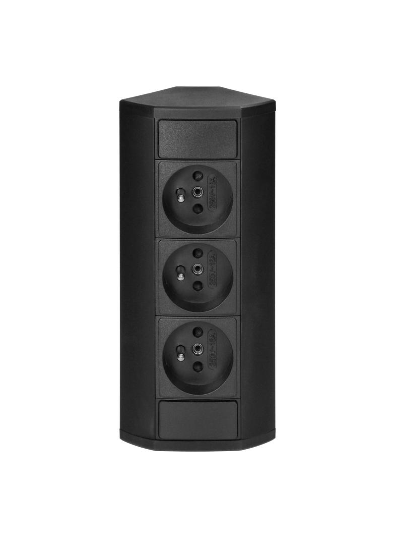 Gniazdo meblowe narożne 3x2P+Z czarne kuchnia OR-GM-9001/B ORNO