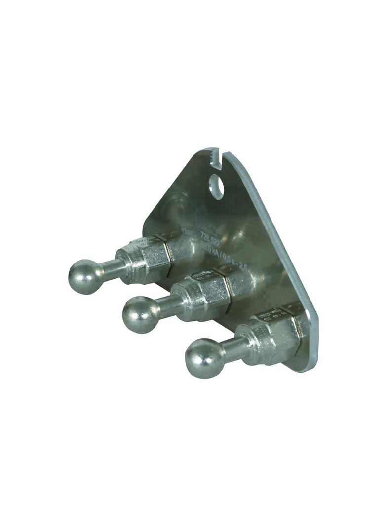 Płyta przyłączenia uziemienia z 3 kulowymi punktami mocowania fi 20 mm