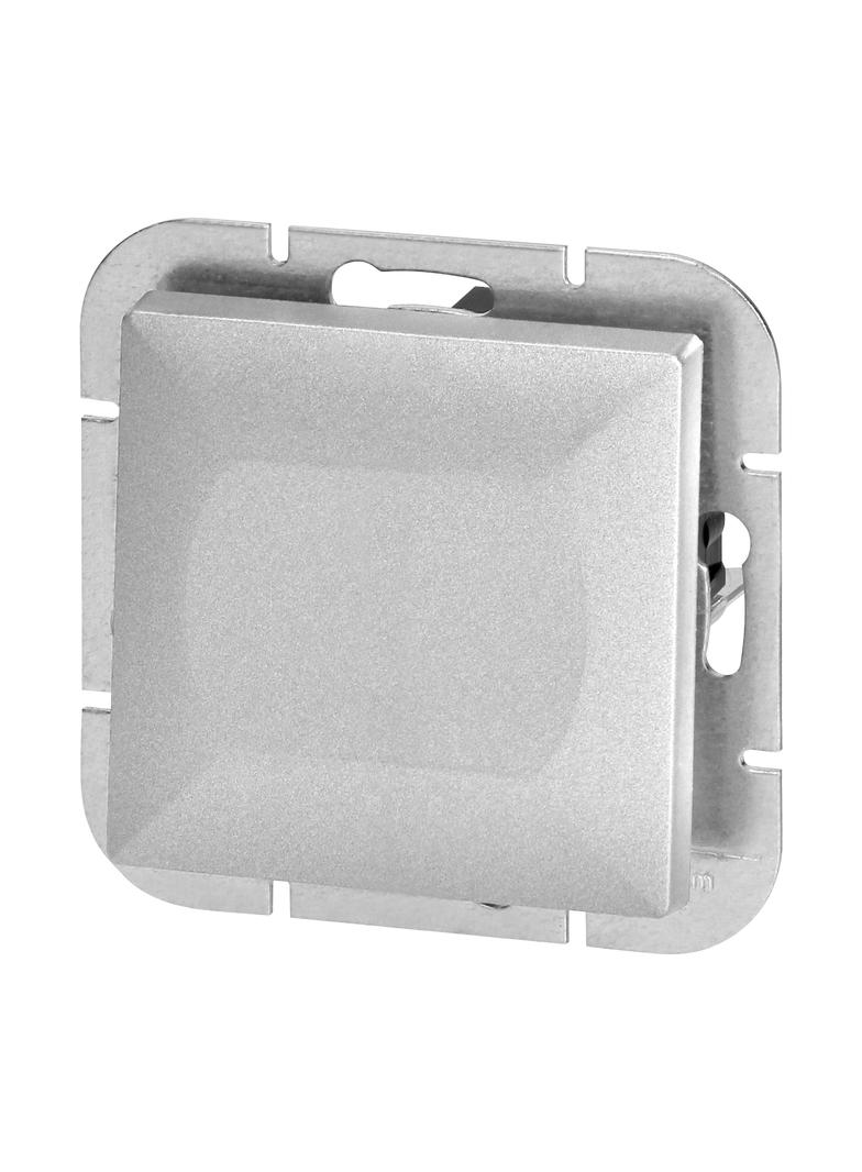 Łącznik podtynkowy jednobiegunowy Pearl, 10A, 250V, WP-1P, srebrny