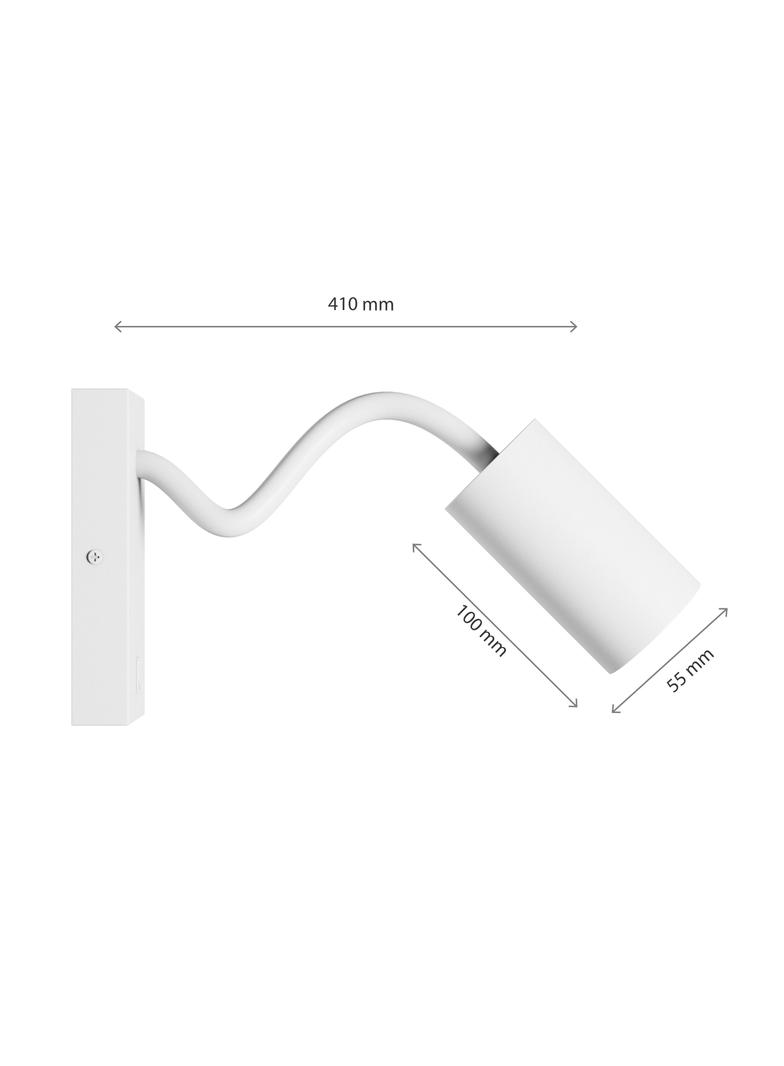SQUALLA VARIOSA FLEXI SWITCH GU10 KINKIET 230V IP20 55x100x410MM BIAŁY OKRĄGŁA
