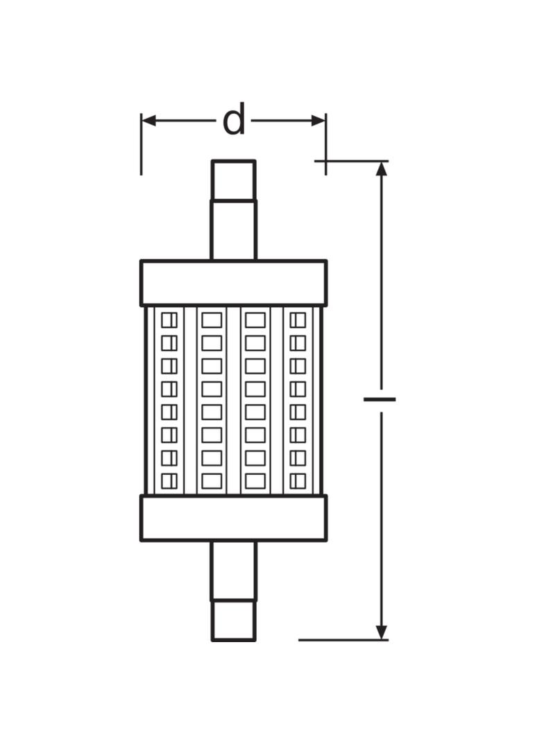 LED LINE 78mm 60 6,5W 827 230V R7S 6X1 LEDVANCE