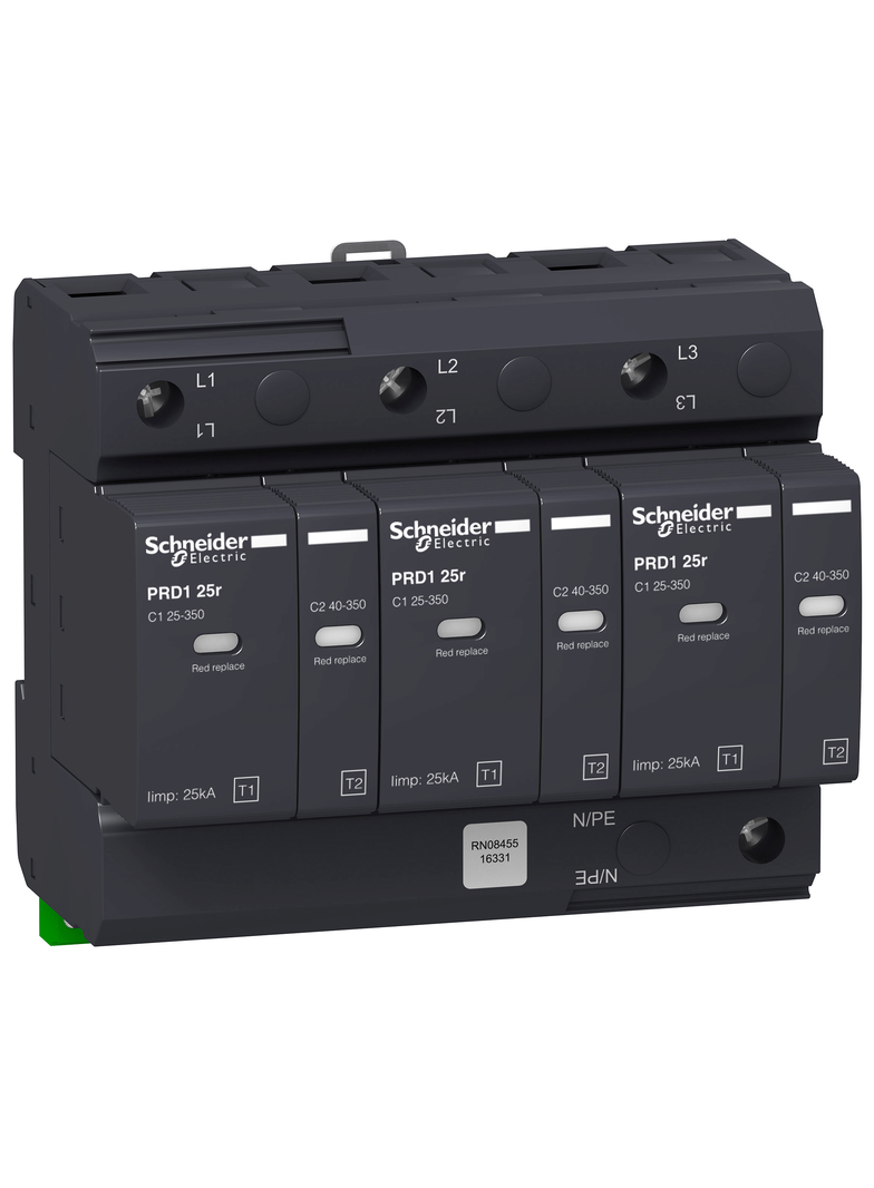 Ogranicznik przepięć Acti9 PRD125r-T12-3 3P Typ1+Typ2 25 kA ze stykiem 16331 Schneider