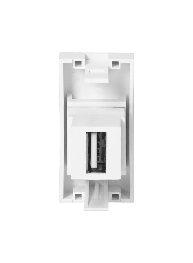 NOEN USB data, gniazdo modułowe 22,5x45mm USB data 2.0, przelotka, białe OR-GM-9010/W/USBDAT1 ORNO