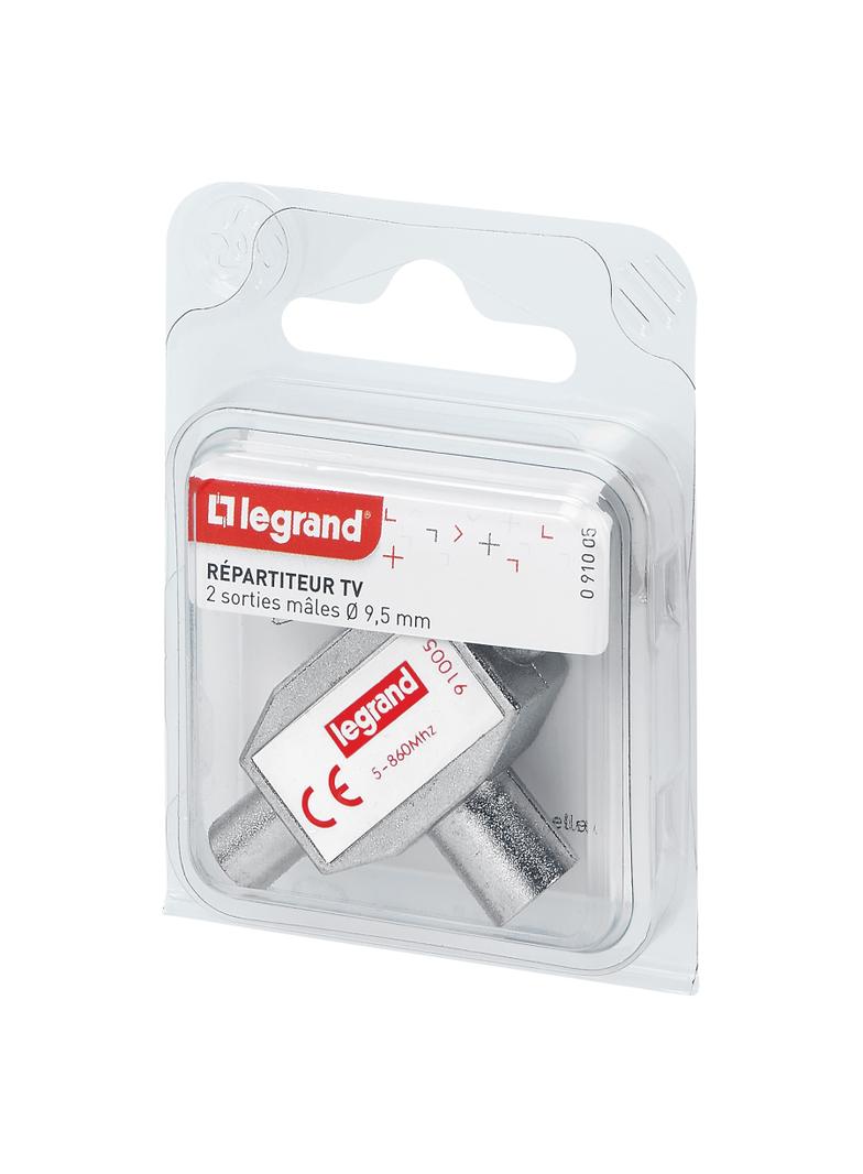 SPLITTERY EKRANOWANE O9.52 MM - 862 MHZ, 1 WEJŚCIE ŻEŃSKIE - 2 WYJŚCIA MĘSKIE, Legrand
